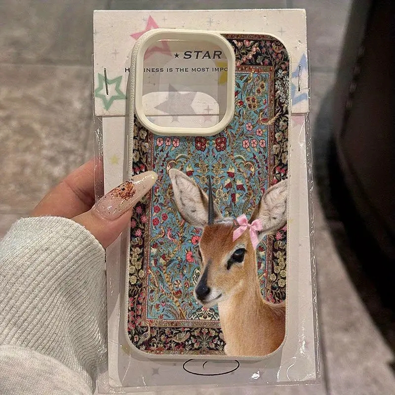 Xiaomi Poco X6 - เคสโทรศัพท์ลายกวางวินเทจ ลิ้นจี่ ซิลิโคน สำหรับ Xiaomi Poco